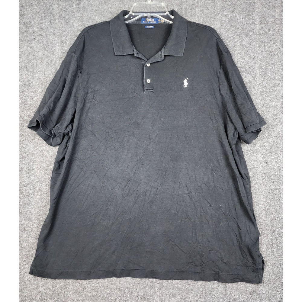 Polo Ralph Lauren Polo Shirt Mens XXL Black Classic Fit Short Sleeve Jersey Pony